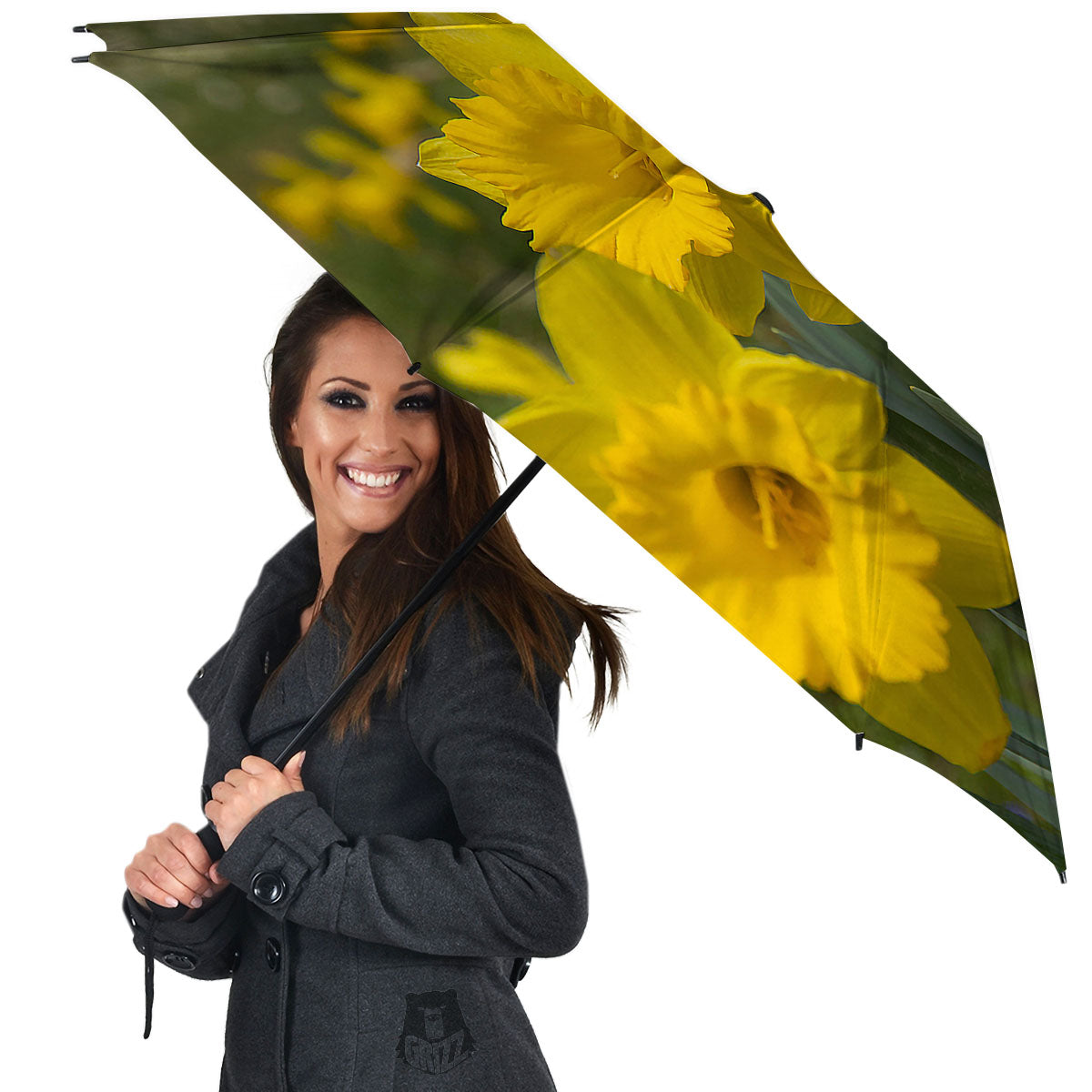 Flower Daffodil Yellow Print Umbrella-grizzshop