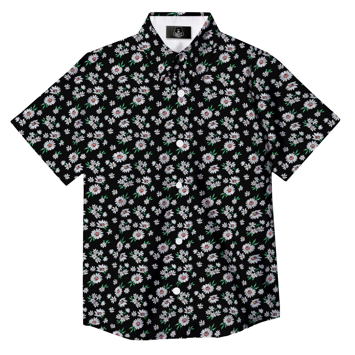 Flower Daisy Print Pattern Button Up Shirt-grizzshop