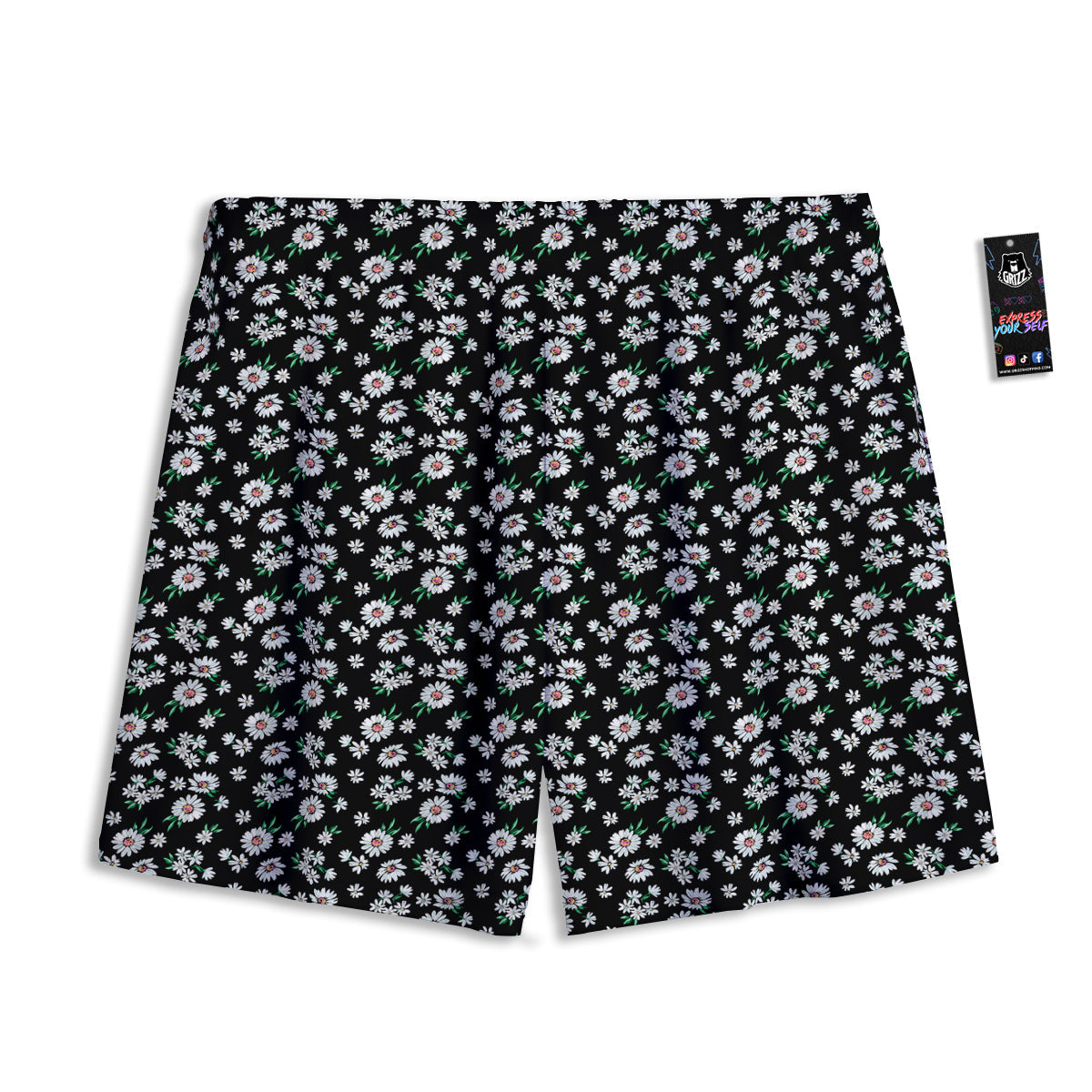 Flower Daisy Print Pattern Mesh Shorts-grizzshop