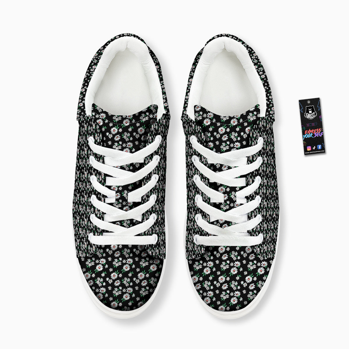 Flower Daisy Print Pattern Platform Shoes-grizzshop