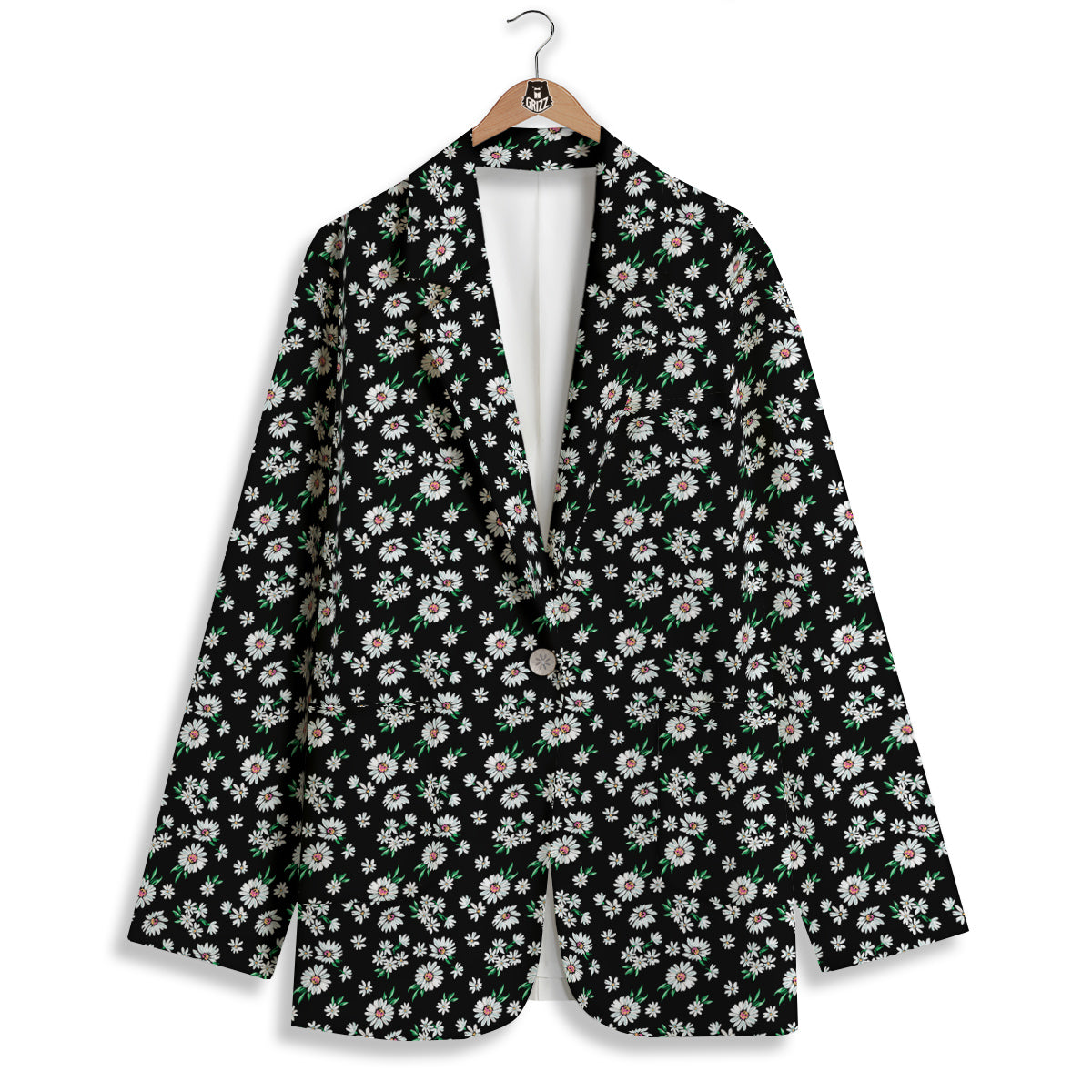 Flower Daisy Print Pattern Women's Blazer-grizzshop