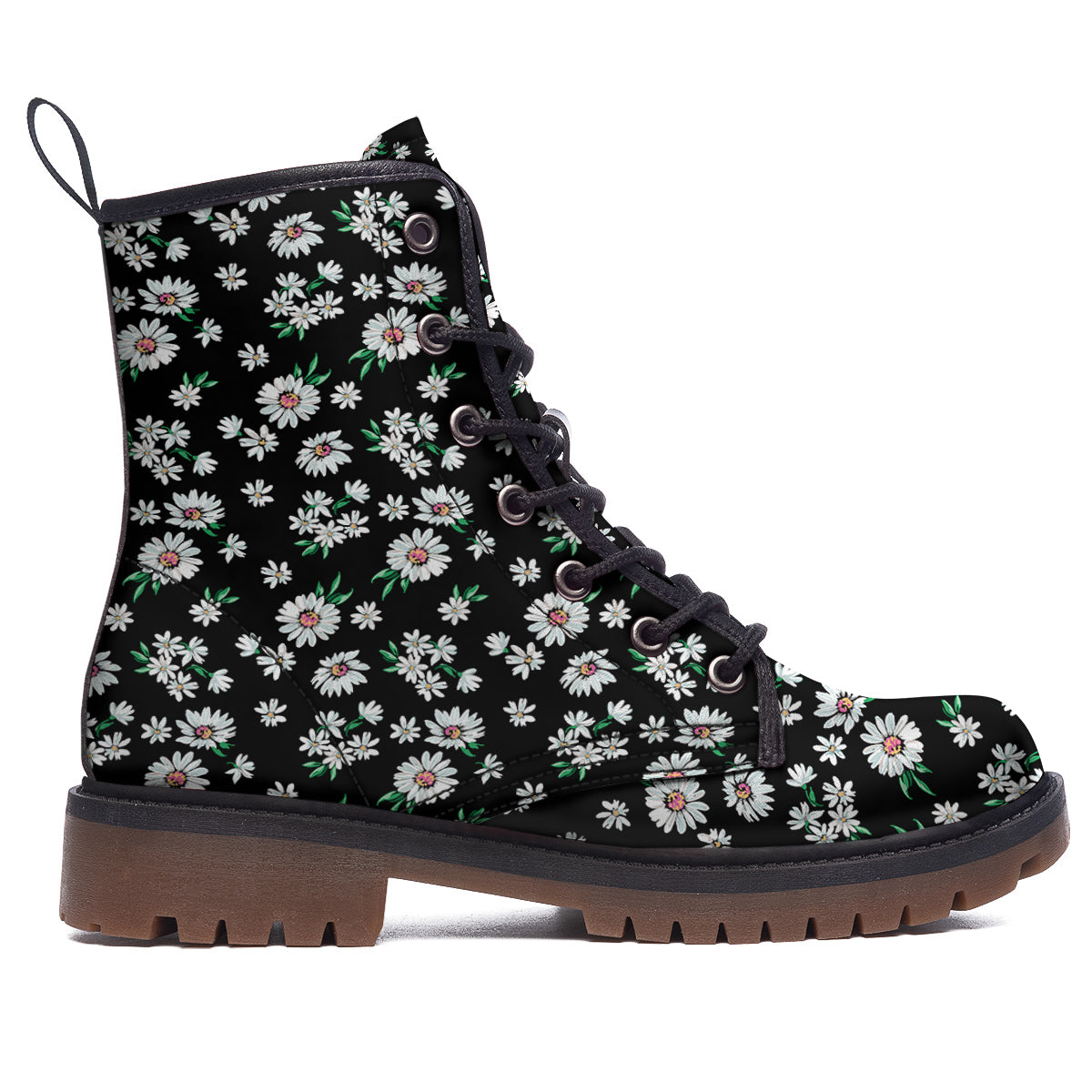 Flower Daisy Print Pattern Work Boots-grizzshop