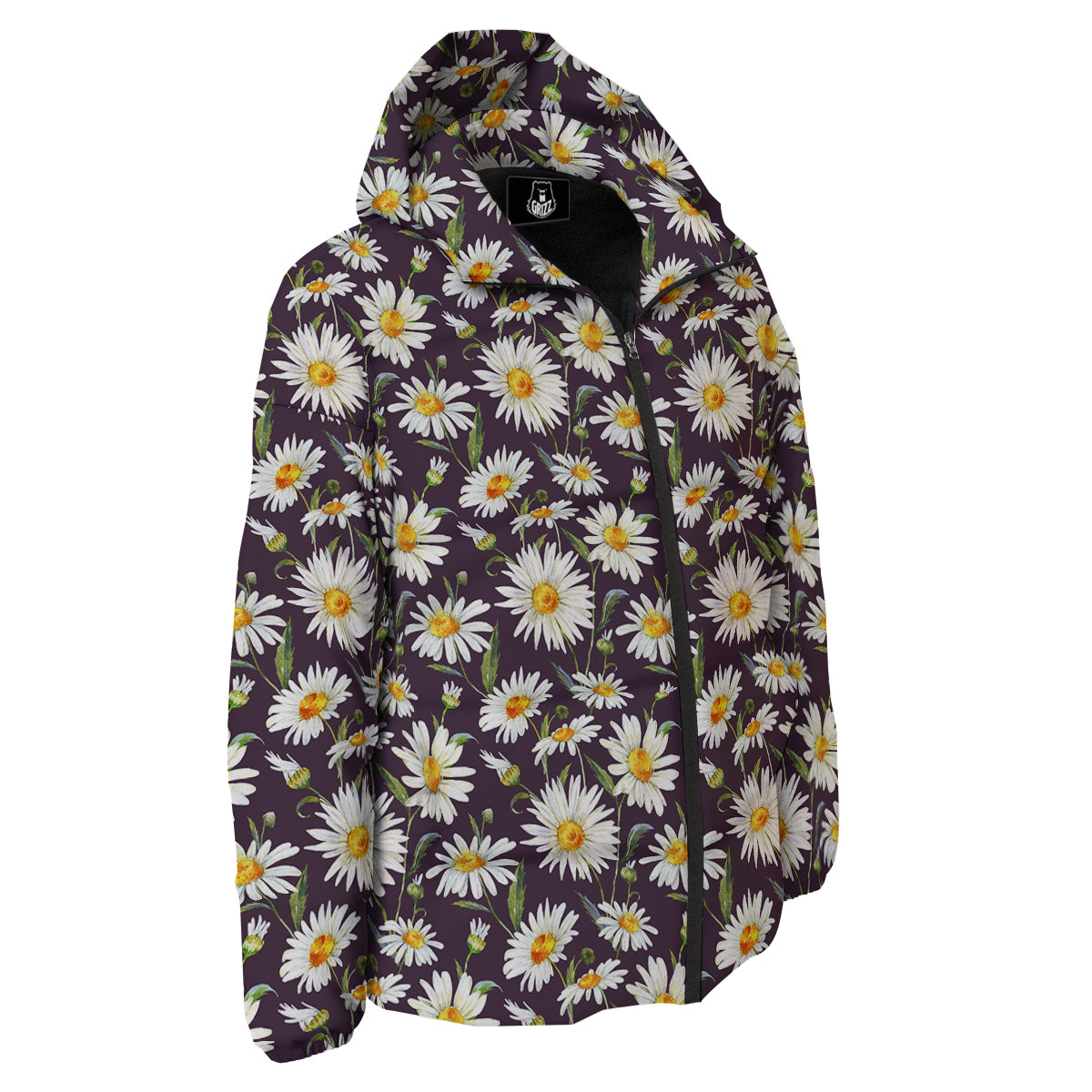Flower Daisy Watercolor Print Pattern Down Jacket-grizzshop