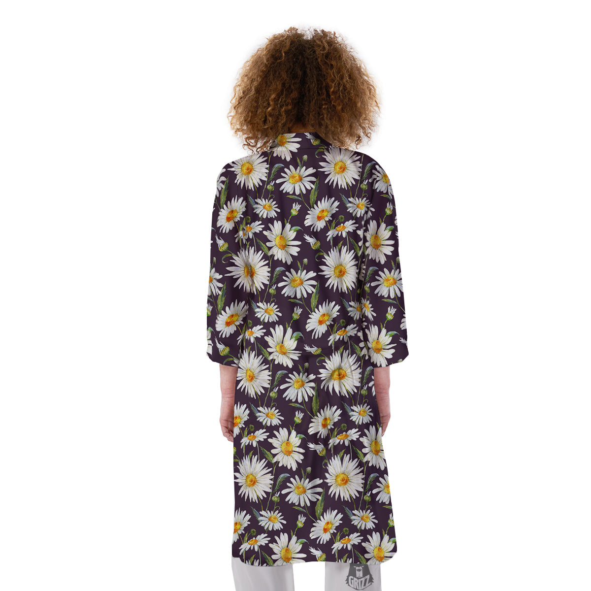 Flower Daisy Watercolor Print Pattern Kimono-grizzshop