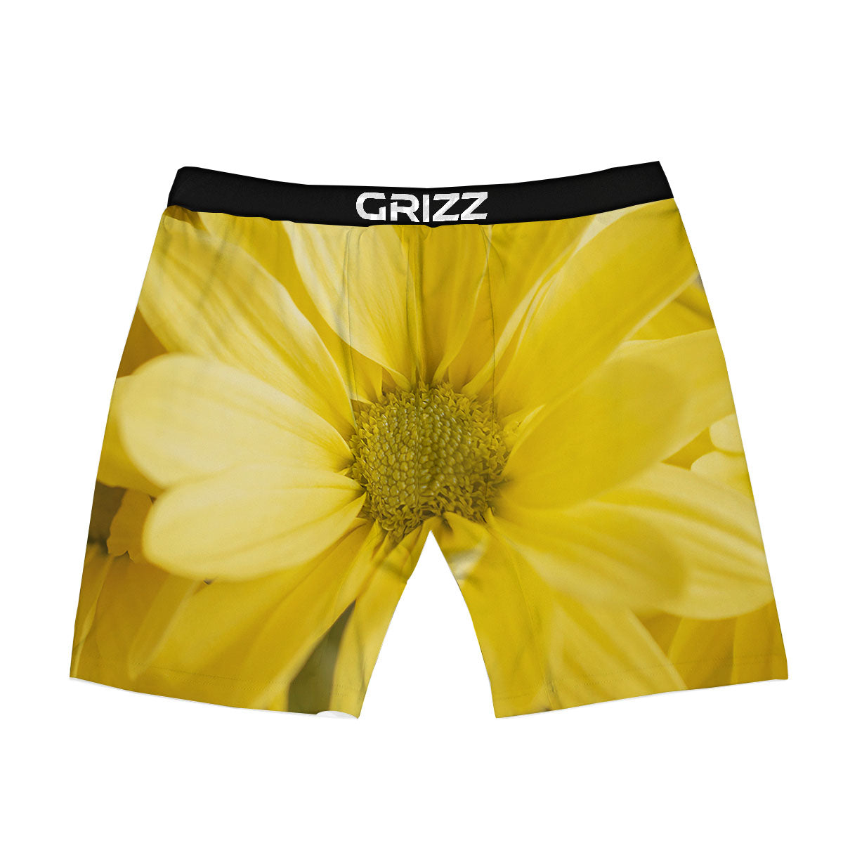 Flower Daisy Yellow Print Boxer Briefs-grizzshop