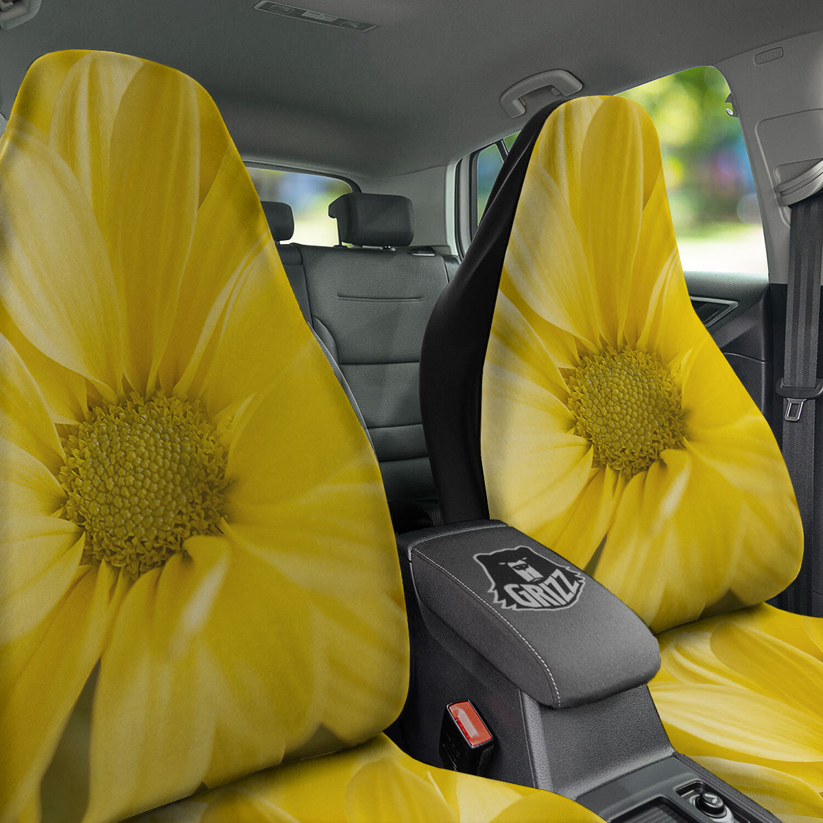 Flower Daisy Yellow Print Car Seat Covers-grizzshop