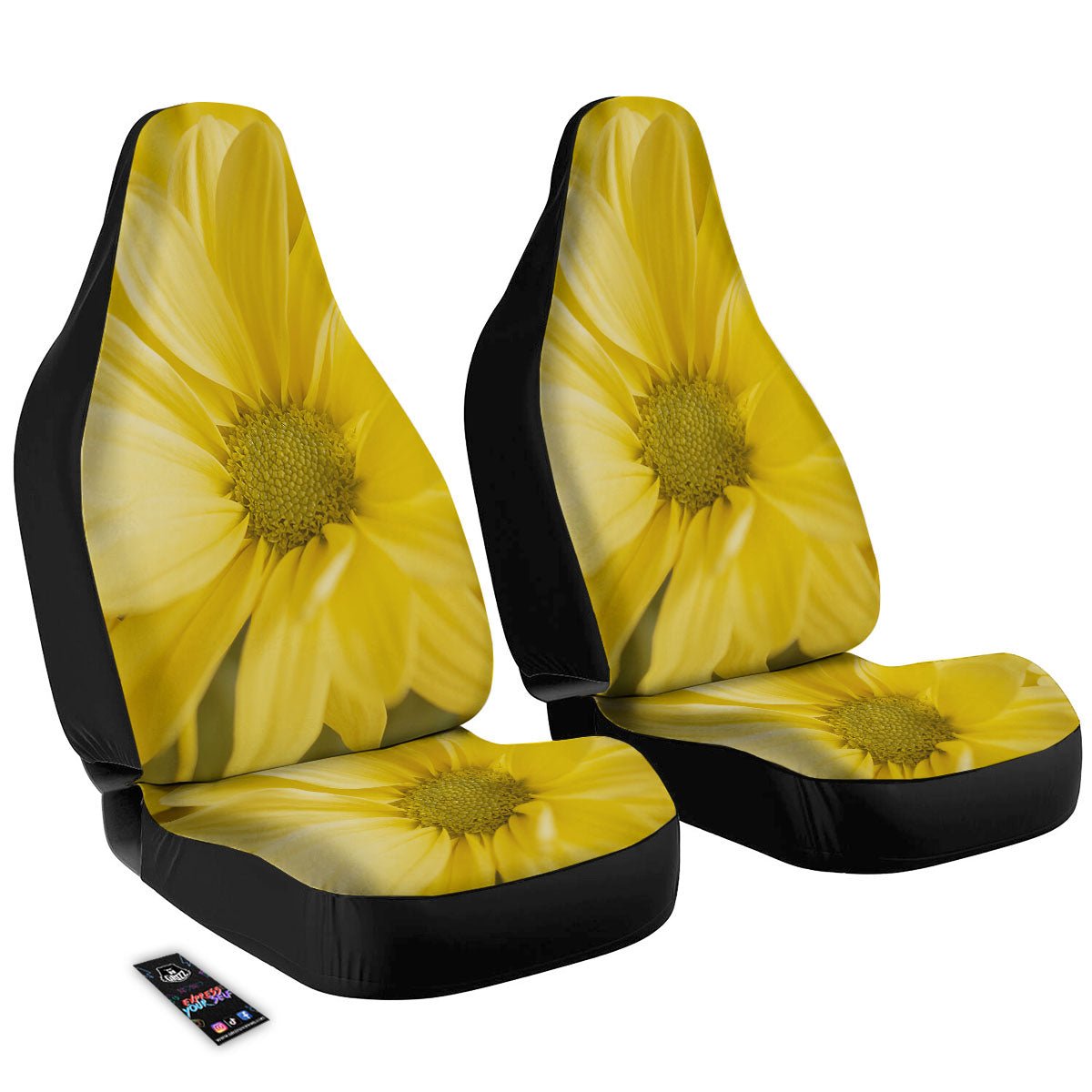Flower Daisy Yellow Print Car Seat Covers-grizzshop
