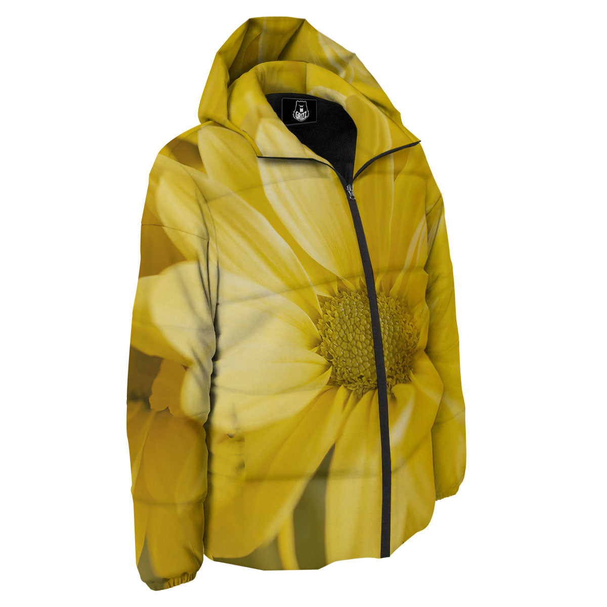 Flower Daisy Yellow Print Down Jacket-grizzshop