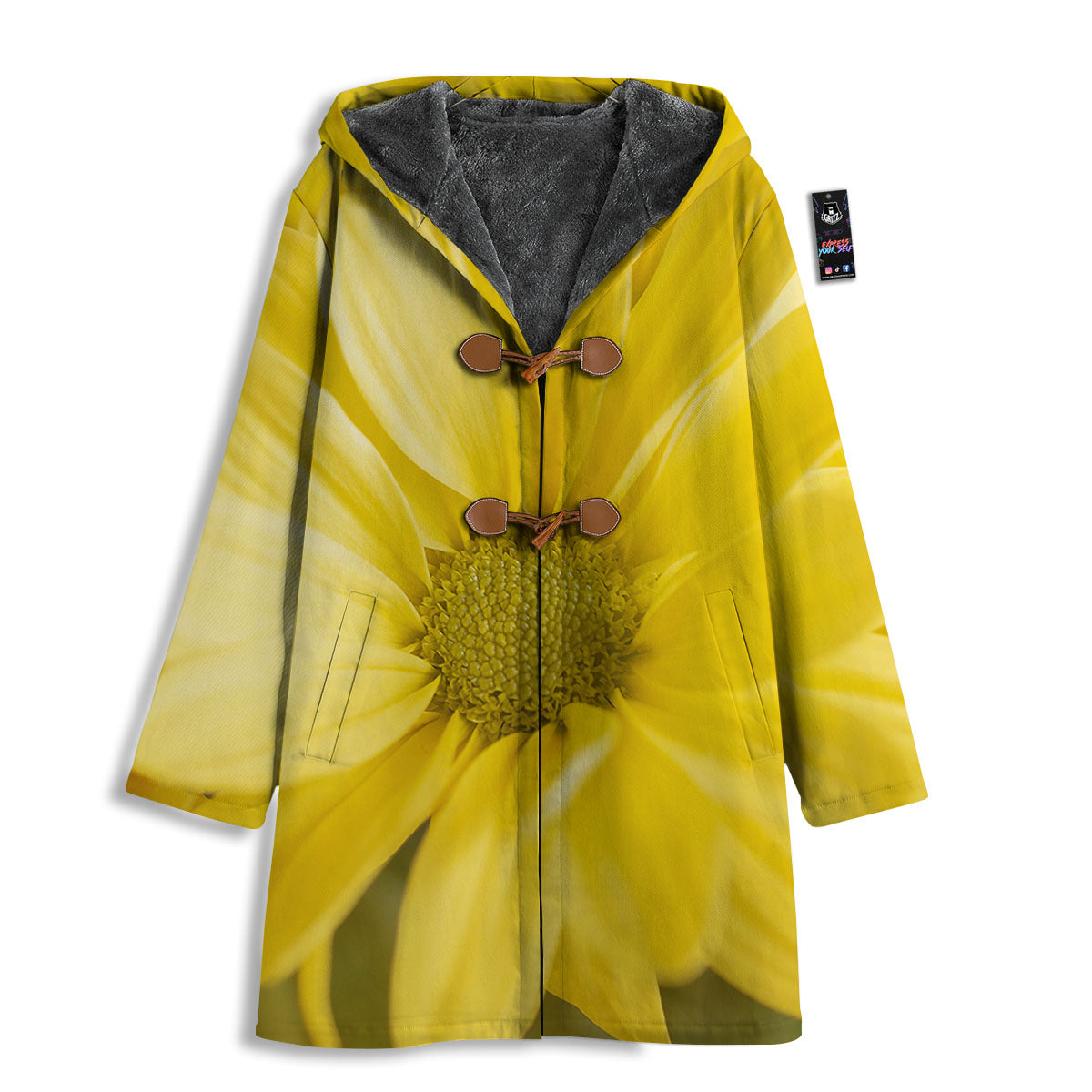 Flower Daisy Yellow Print Men's Windbreaker Jacket-grizzshop