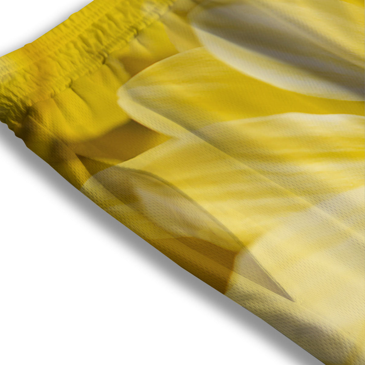 Flower Daisy Yellow Print Mesh Shorts