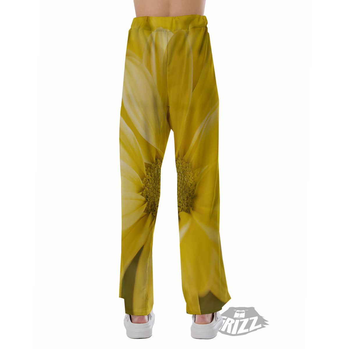 Flower Daisy Yellow Print Pajama Pants-grizzshop