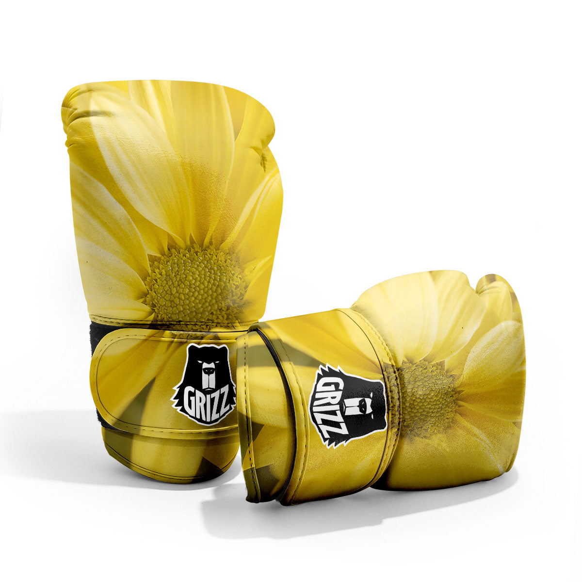 Flower Daisy Yellow Print Pro Boxing Glove