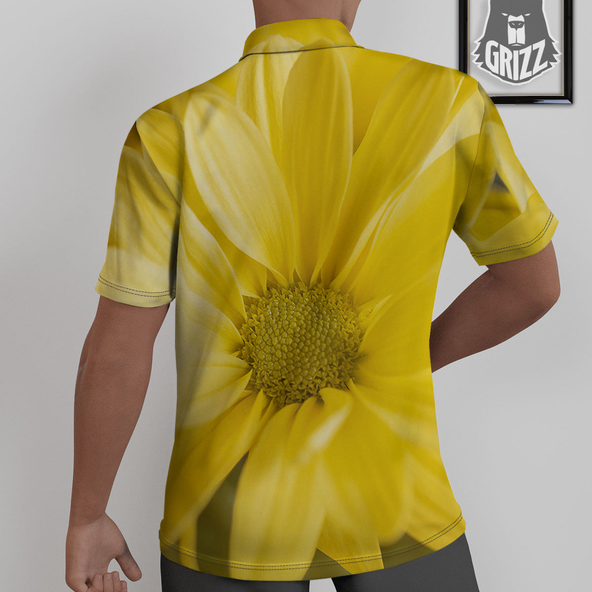 Flower Daisy Yellow Print Untucked Shirts-grizzshop