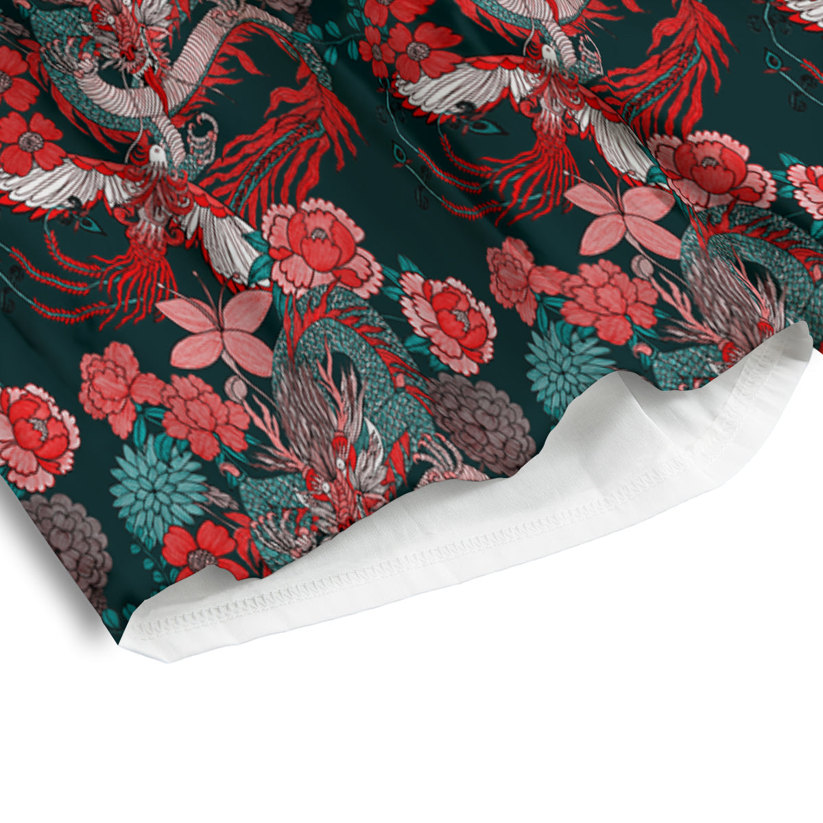 Flower Dragon Vintage Print Pattern Men's Athletic Shorts