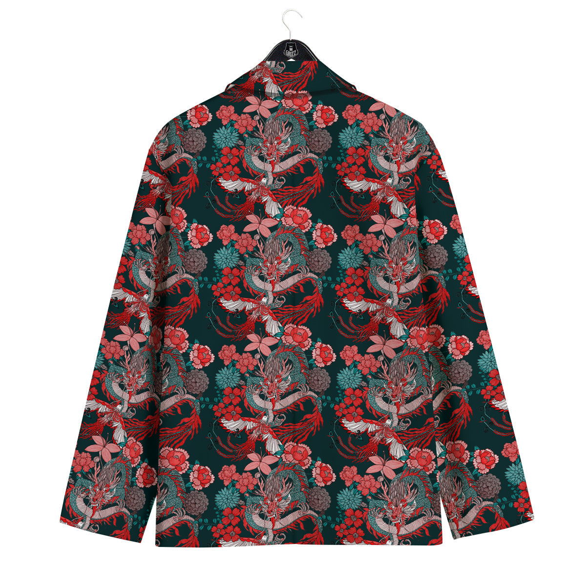 Flower Dragon Vintage Print Pattern Men's Sport Coat-grizzshop
