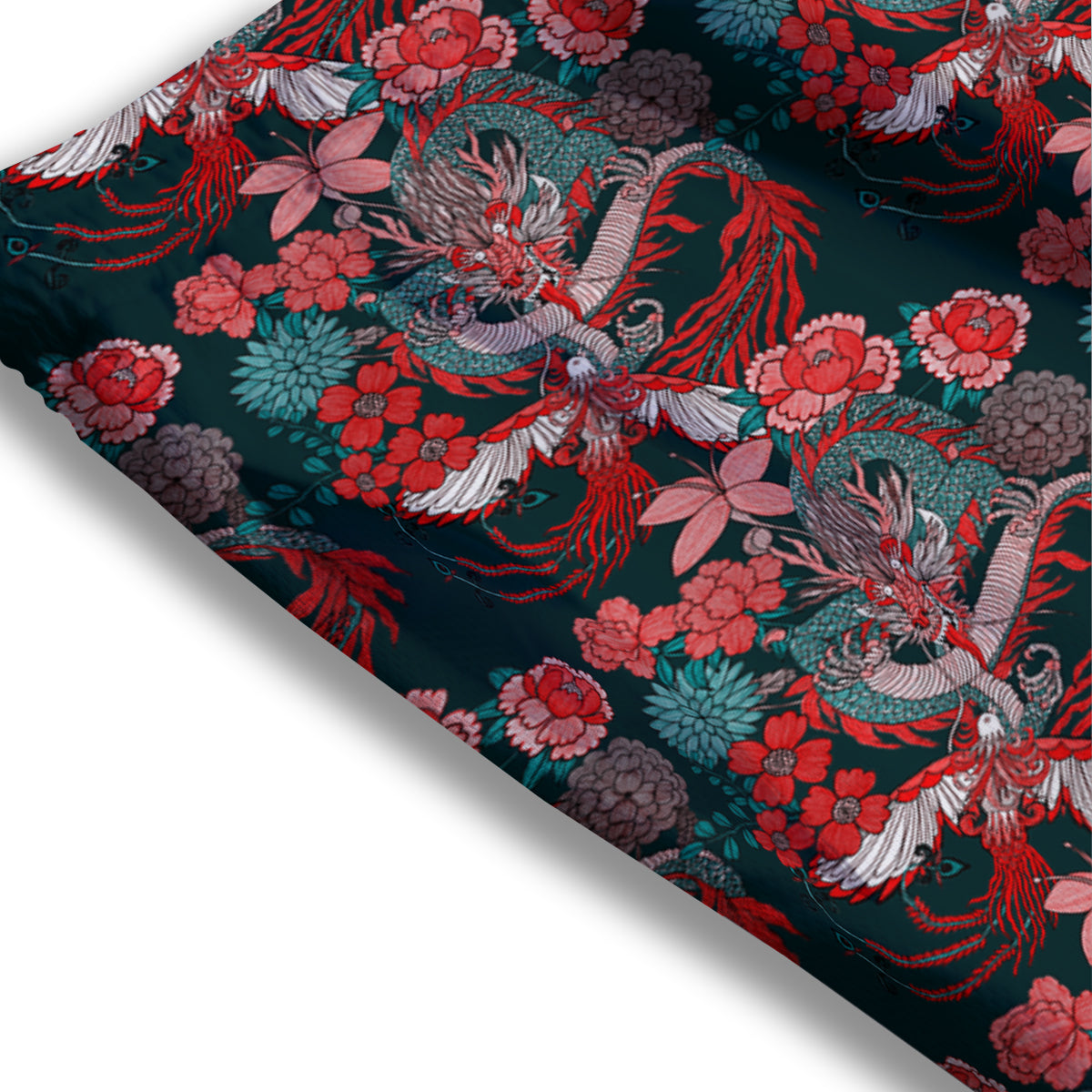 Flower Dragon Vintage Print Pattern Mesh Shorts