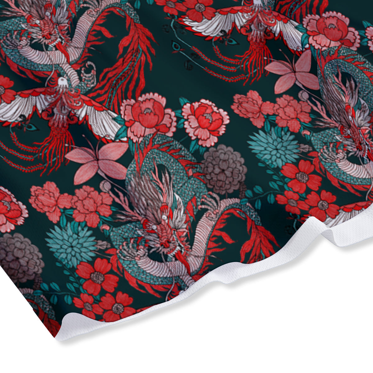 Flower Dragon Vintage Print Pattern Mesh Shorts