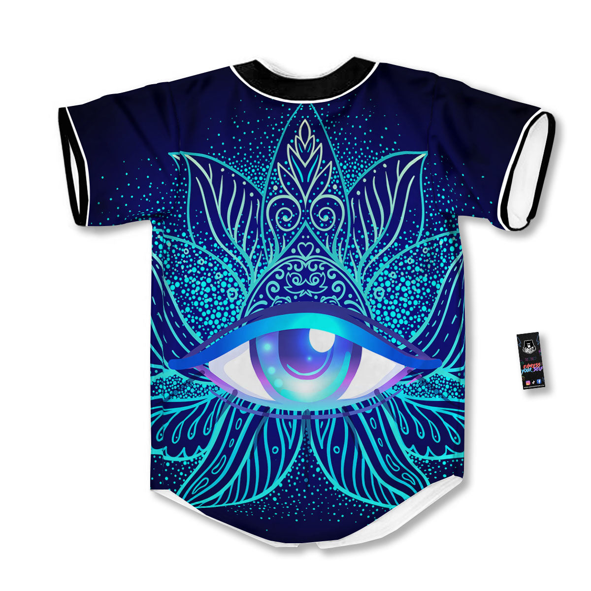 Flower Eye Of Providence Print Baseball Jersey-grizzshop