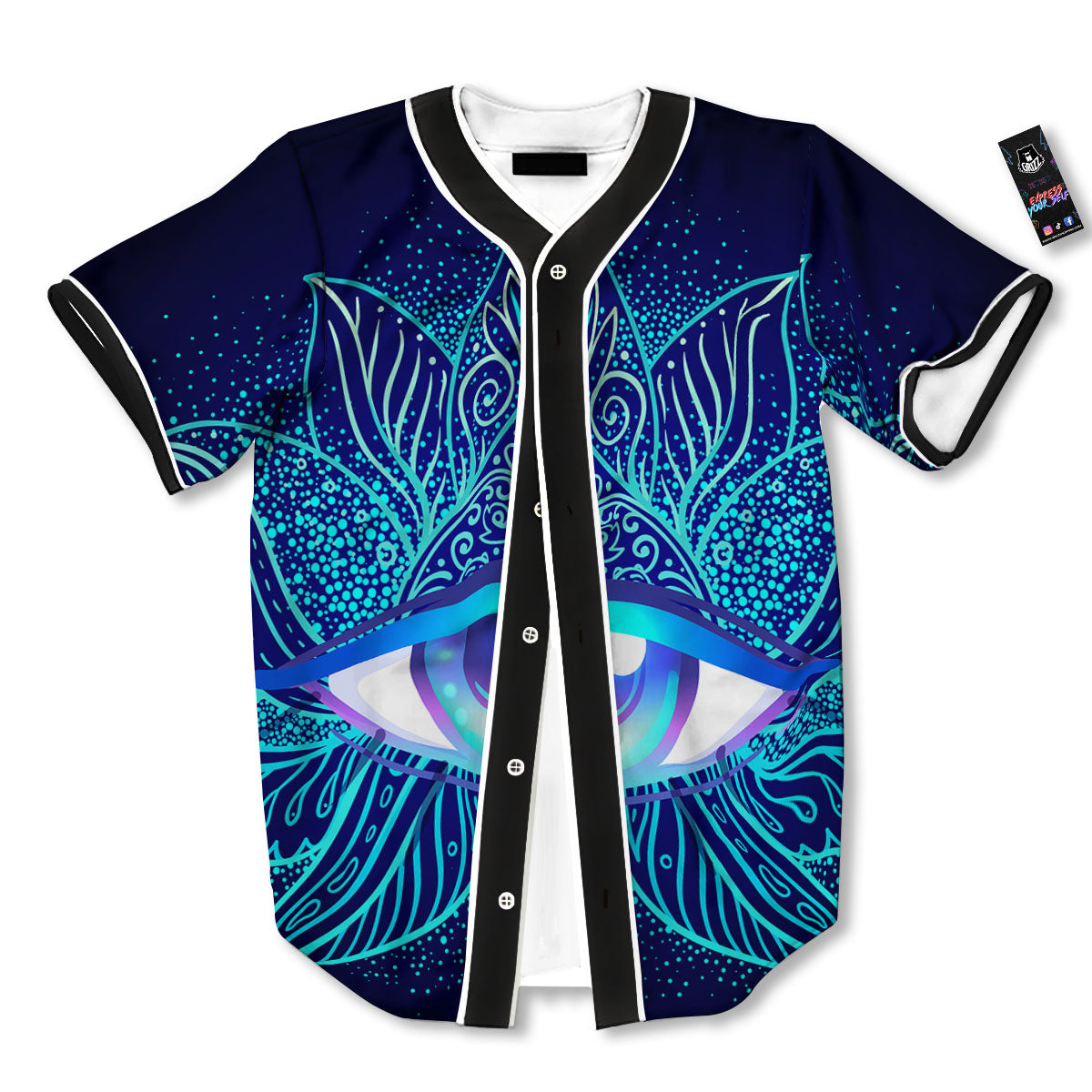 Flower Eye Of Providence Print Baseball Jersey-grizzshop