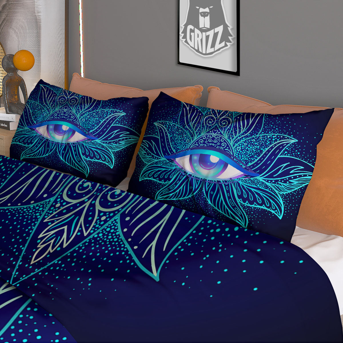 Flower Eye Of Providence Print Duvet Cover Bedding Set-grizzshop