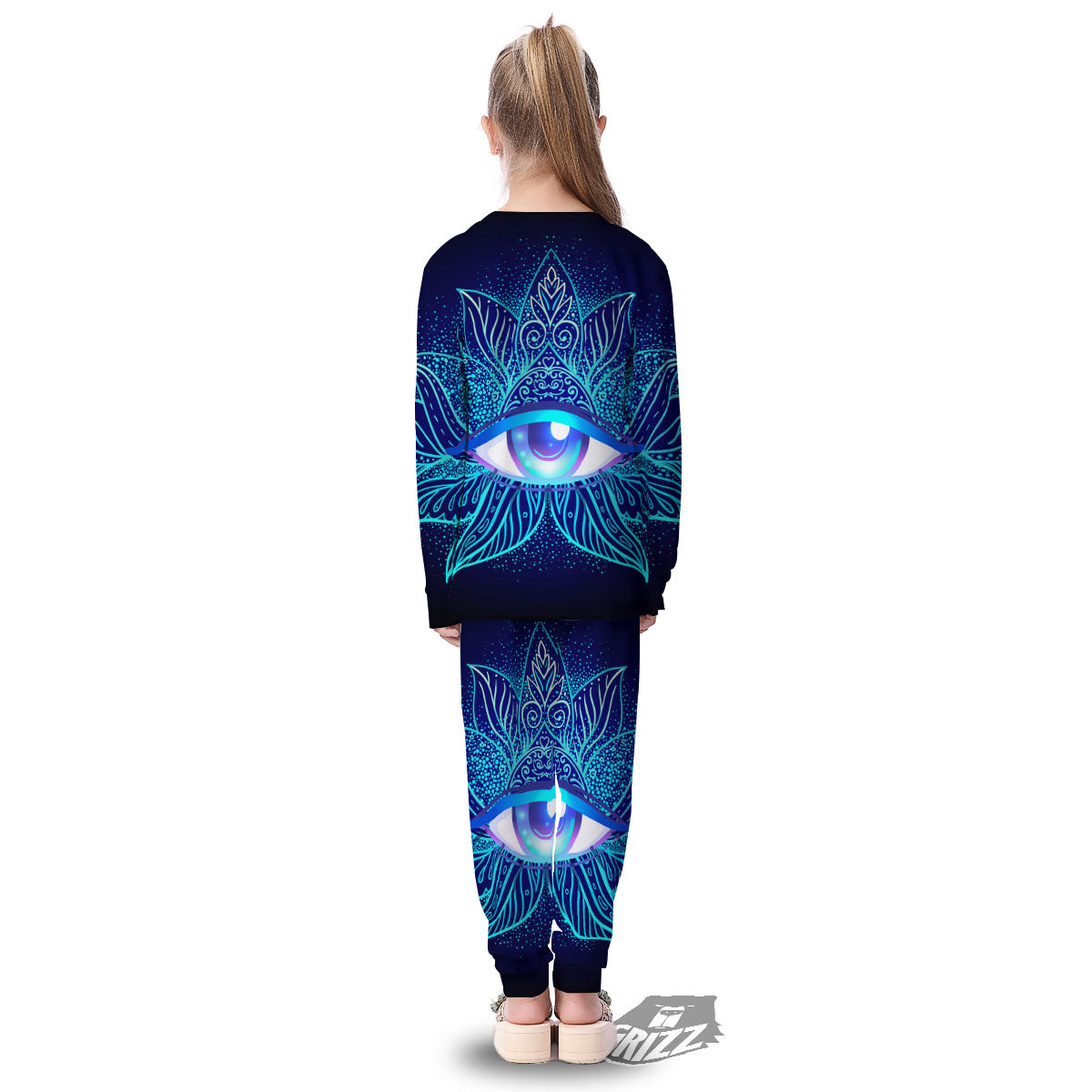 Flower Eye Of Providence Print Kid's Pajamas-grizzshop