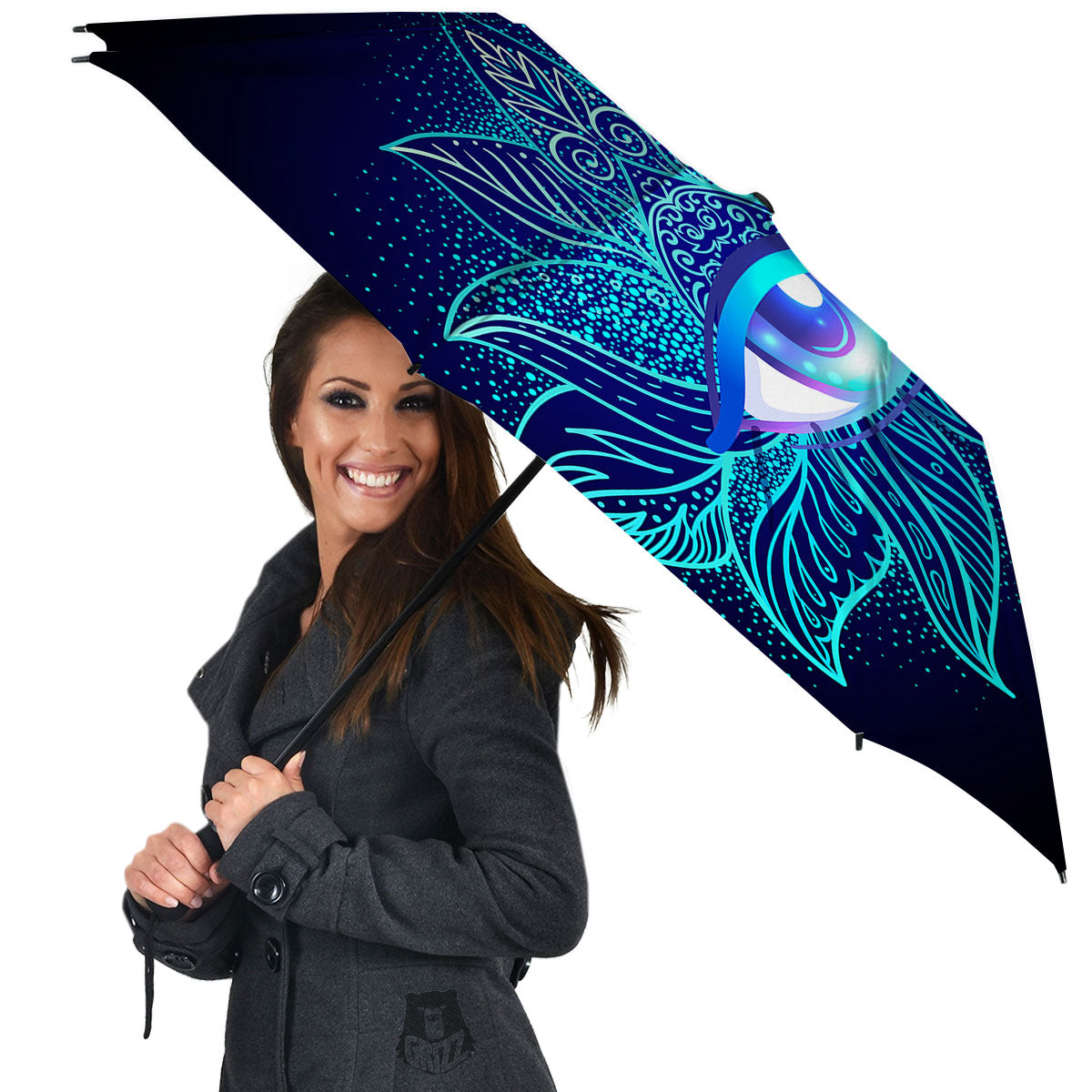 Flower Eye Of Providence Print Umbrella-grizzshop