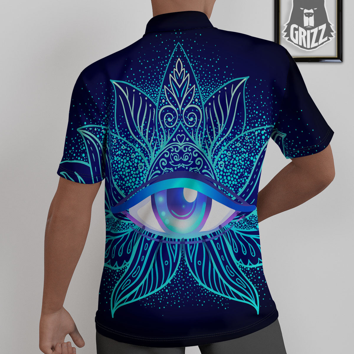 Flower Eye Of Providence Print Untucked Shirts-grizzshop