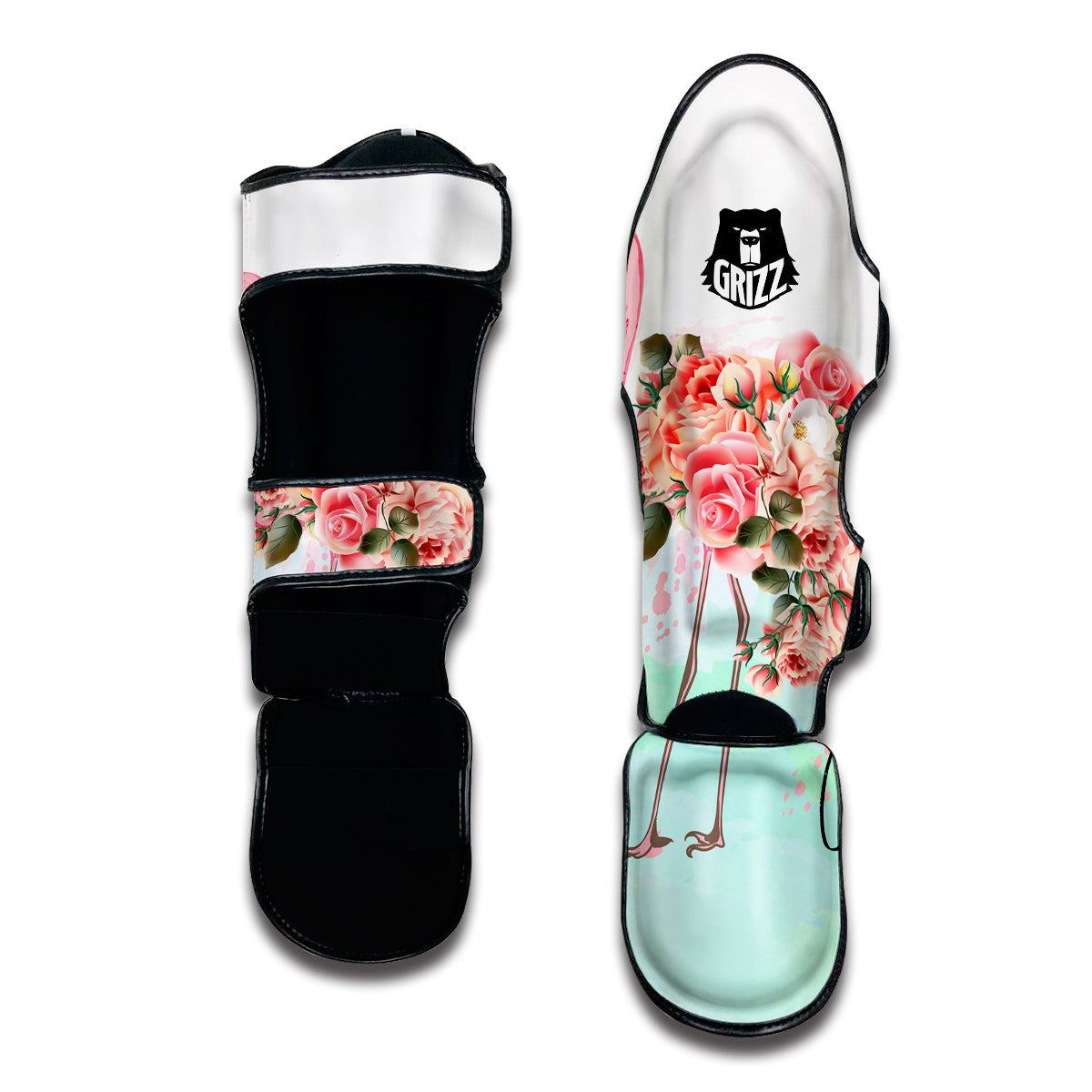 Flower Flamingo Muay Thai Shin Guards-grizzshop