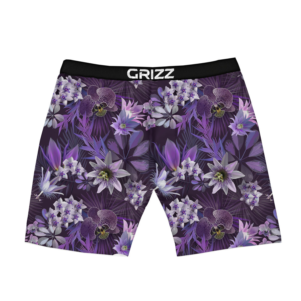 Flower Floral Purple Print Pattern Boxer Briefs-grizzshop