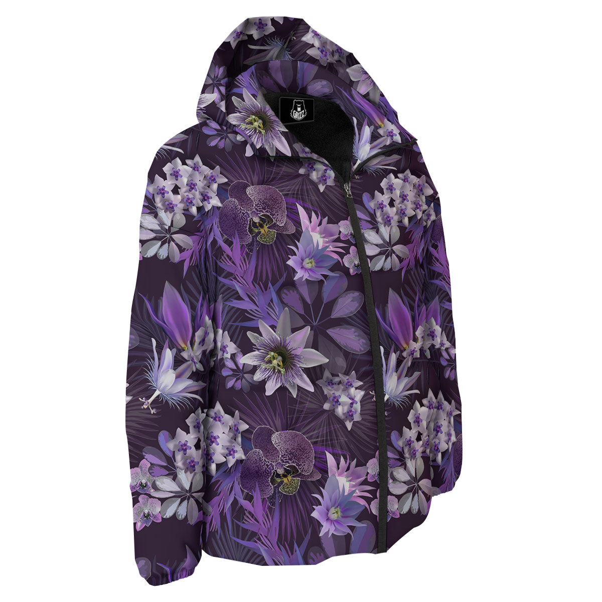 Flower Floral Purple Print Pattern Down Jacket-grizzshop