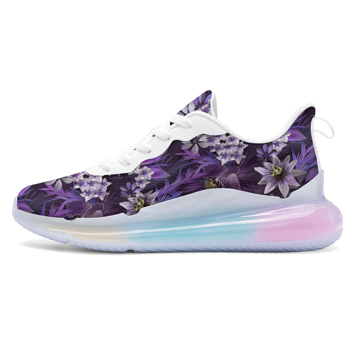 Flower Floral Purple Print Pattern Running Sneakers-grizzshop