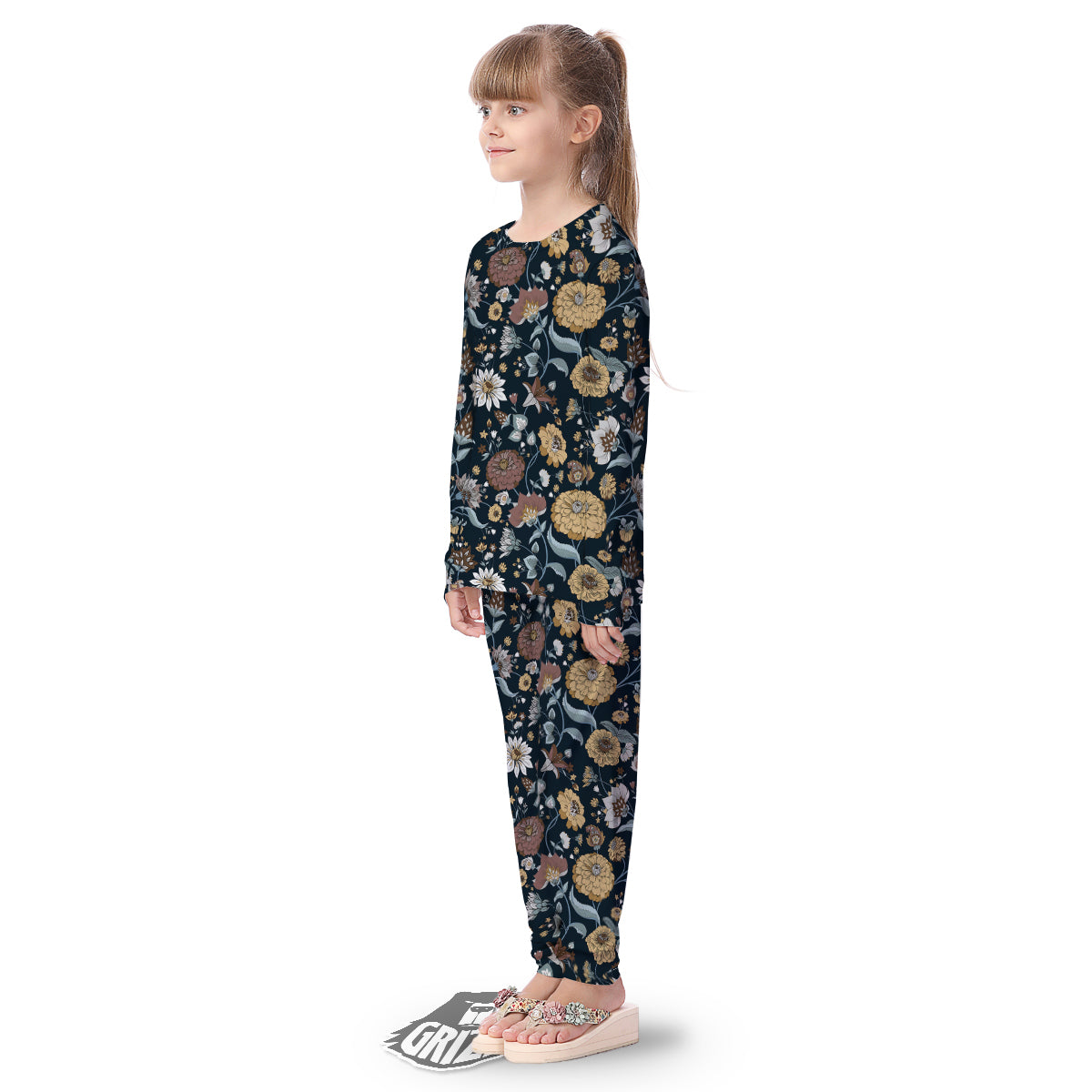 Flower Floral Vintage Print Pattern Kid's Pajamas-grizzshop