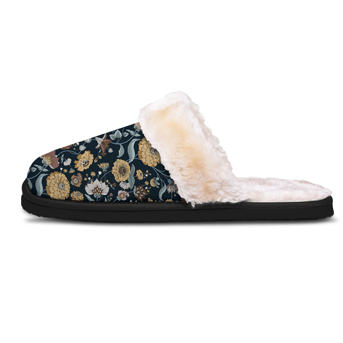 Flower Floral Vintage Print Pattern Slippers-grizzshop
