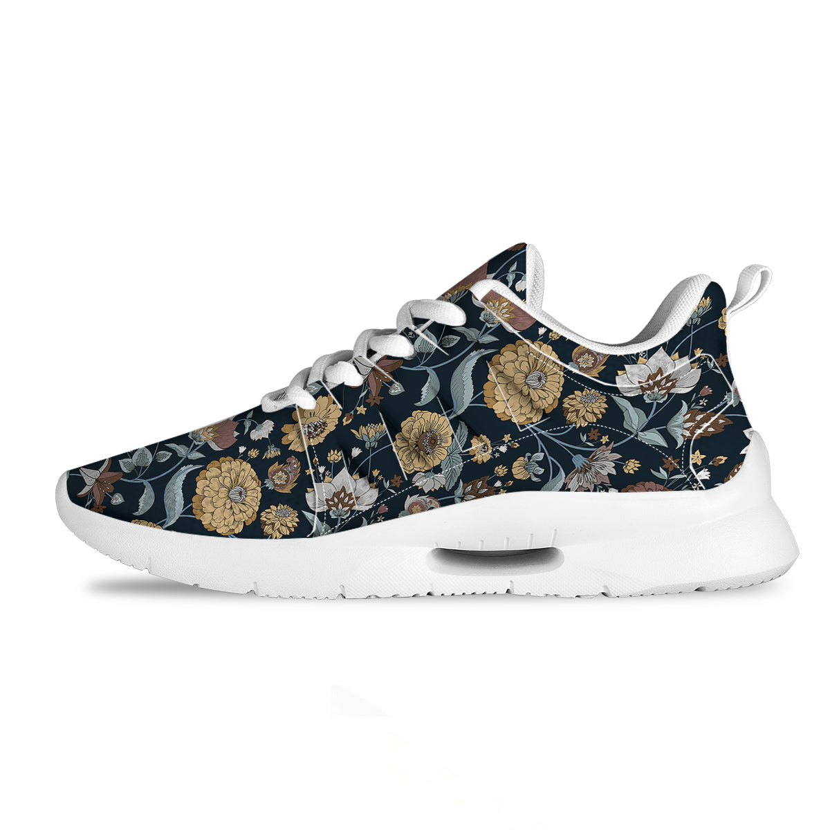 Flower Floral Vintage Print Pattern Tennis Shoes-grizzshop