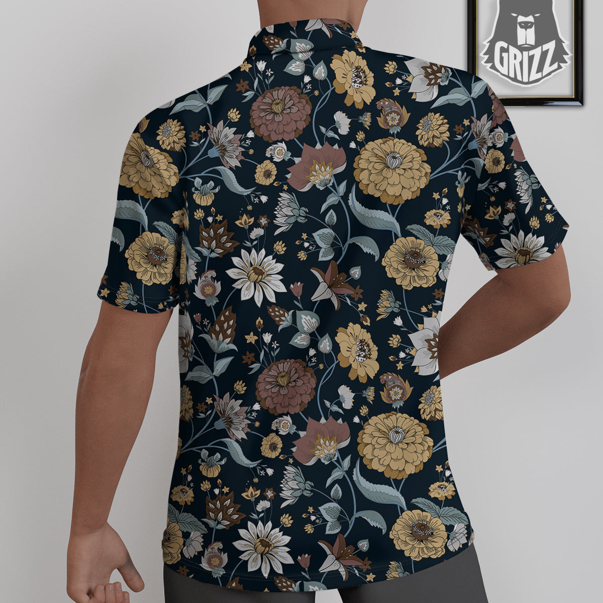 Flower Floral Vintage Print Pattern Untucked Shirts-grizzshop