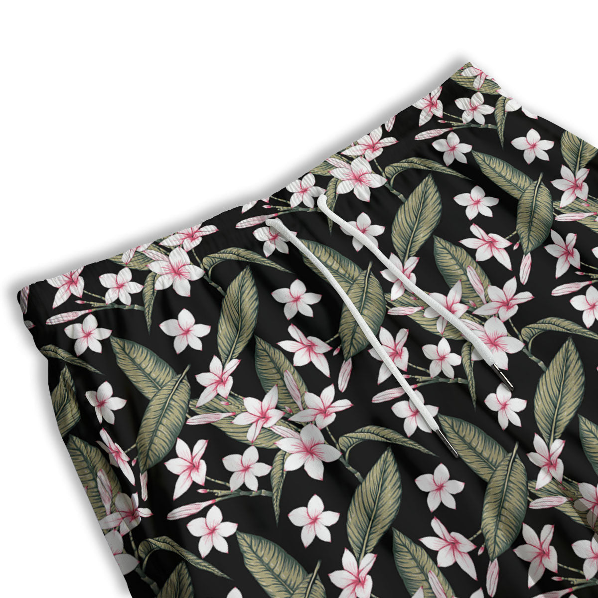 Flower Frangipani Print Pattern Men's Athletic Shorts-grizzshop
