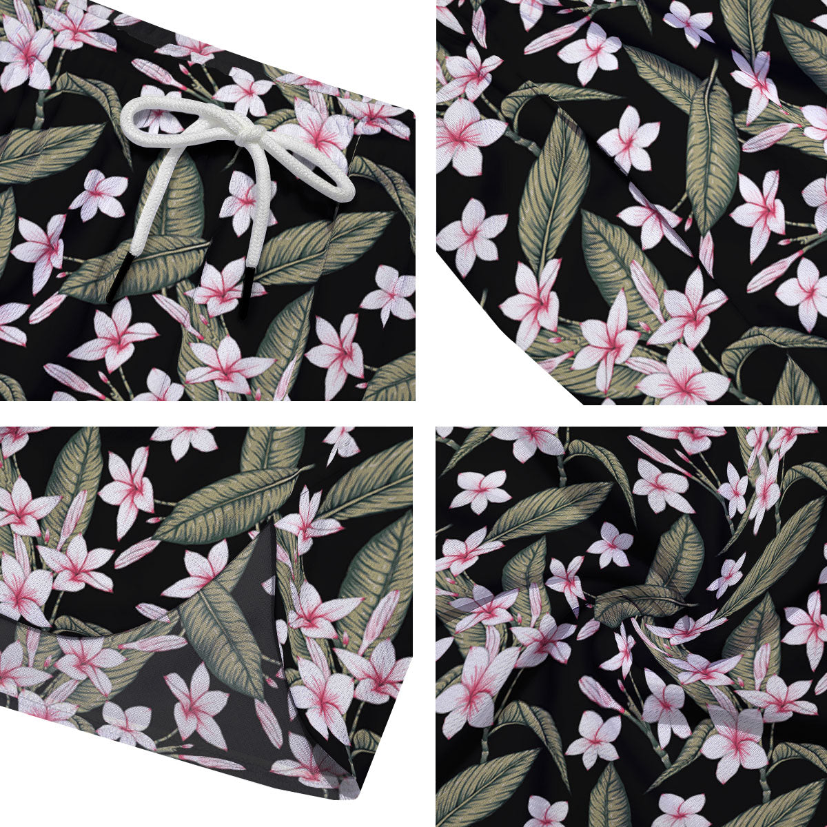 Flower Frangipani Print Pattern Men's Running Shorts-grizzshop