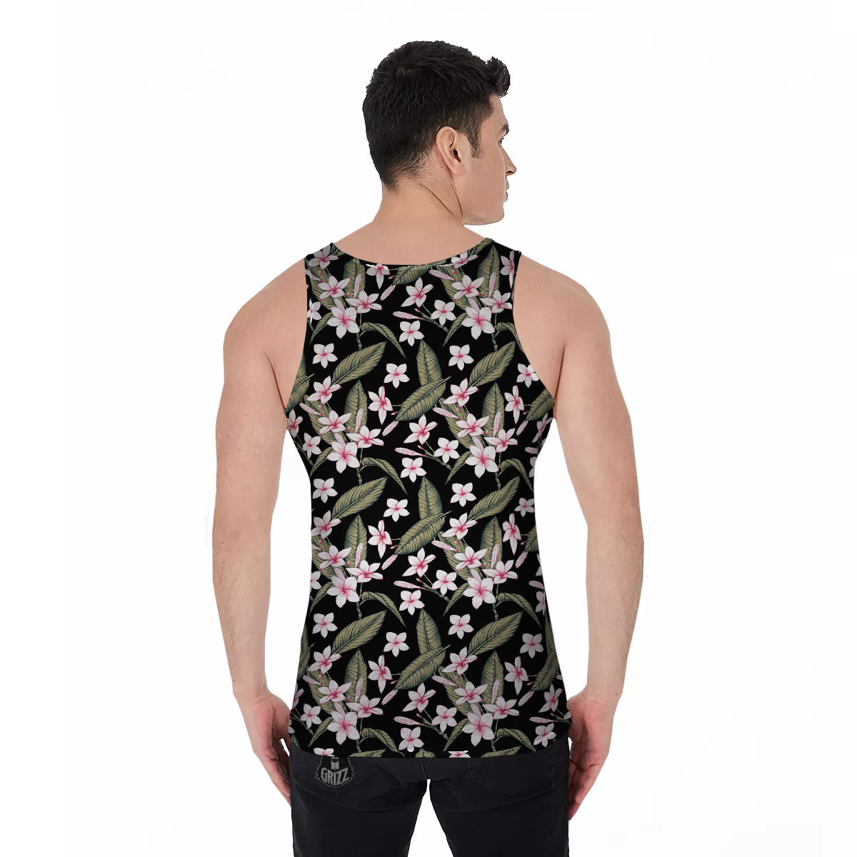 Flower Frangipani Print Pattern Men's Tank Top-grizzshop
