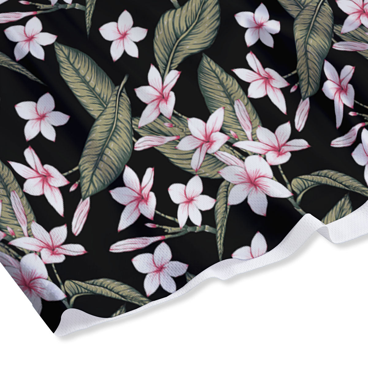 Flower Frangipani Print Pattern Mesh Shorts-grizzshop
