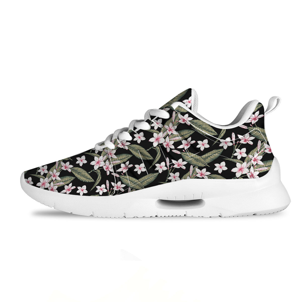 Flower Frangipani Print Pattern Tennis Shoes-grizzshop