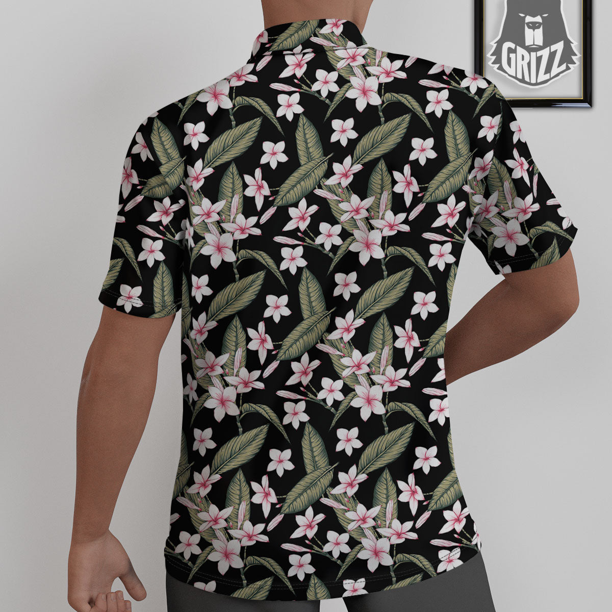 Flower Frangipani Print Pattern Untucked Shirts-grizzshop