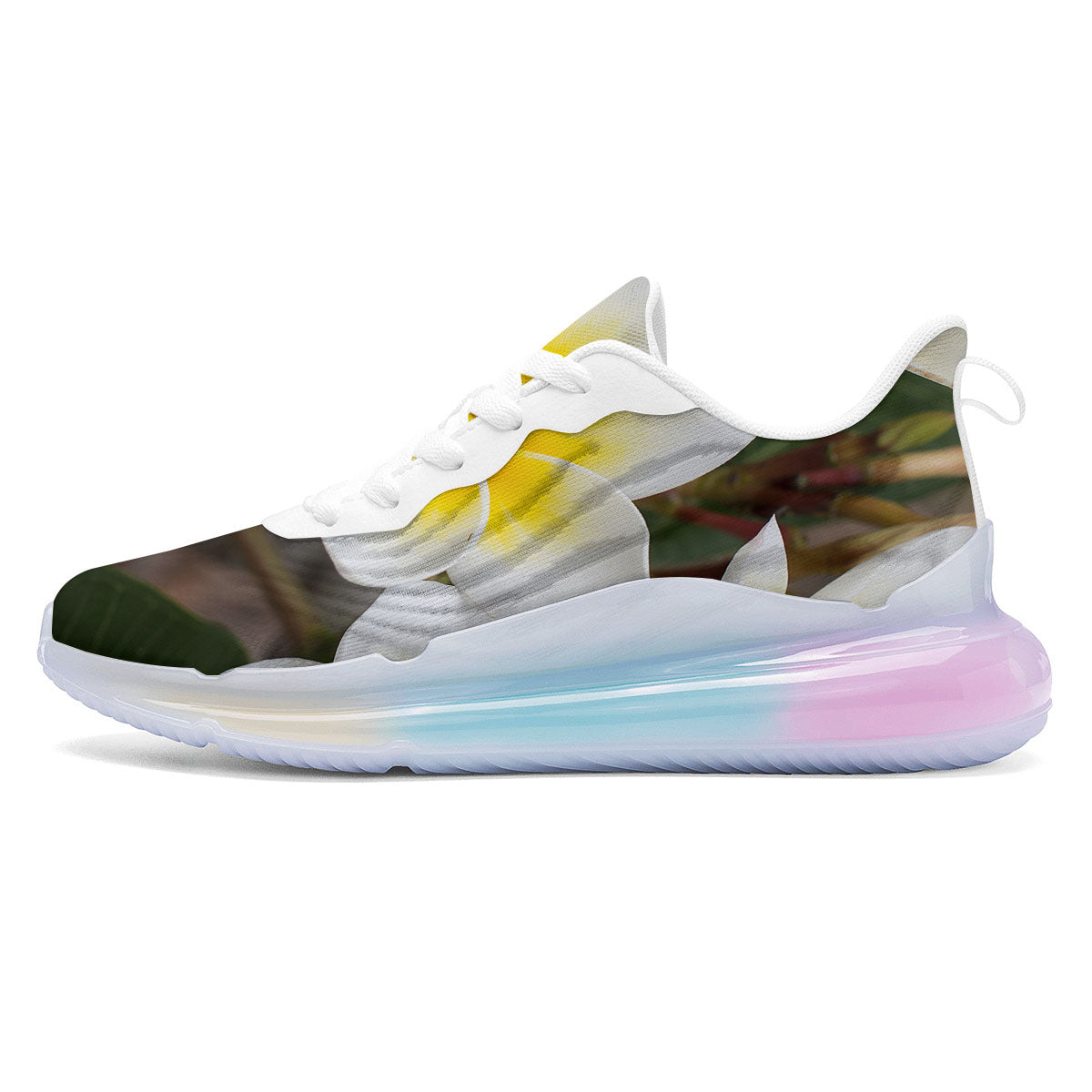 Flower Frangipani Print Running Sneakers-grizzshop