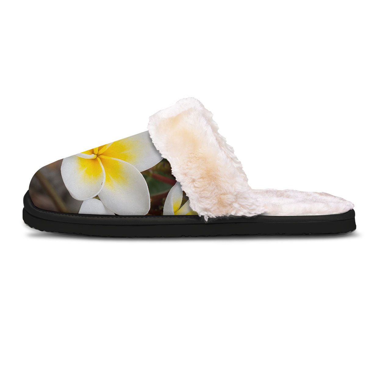 Flower Frangipani Print Slippers-grizzshop