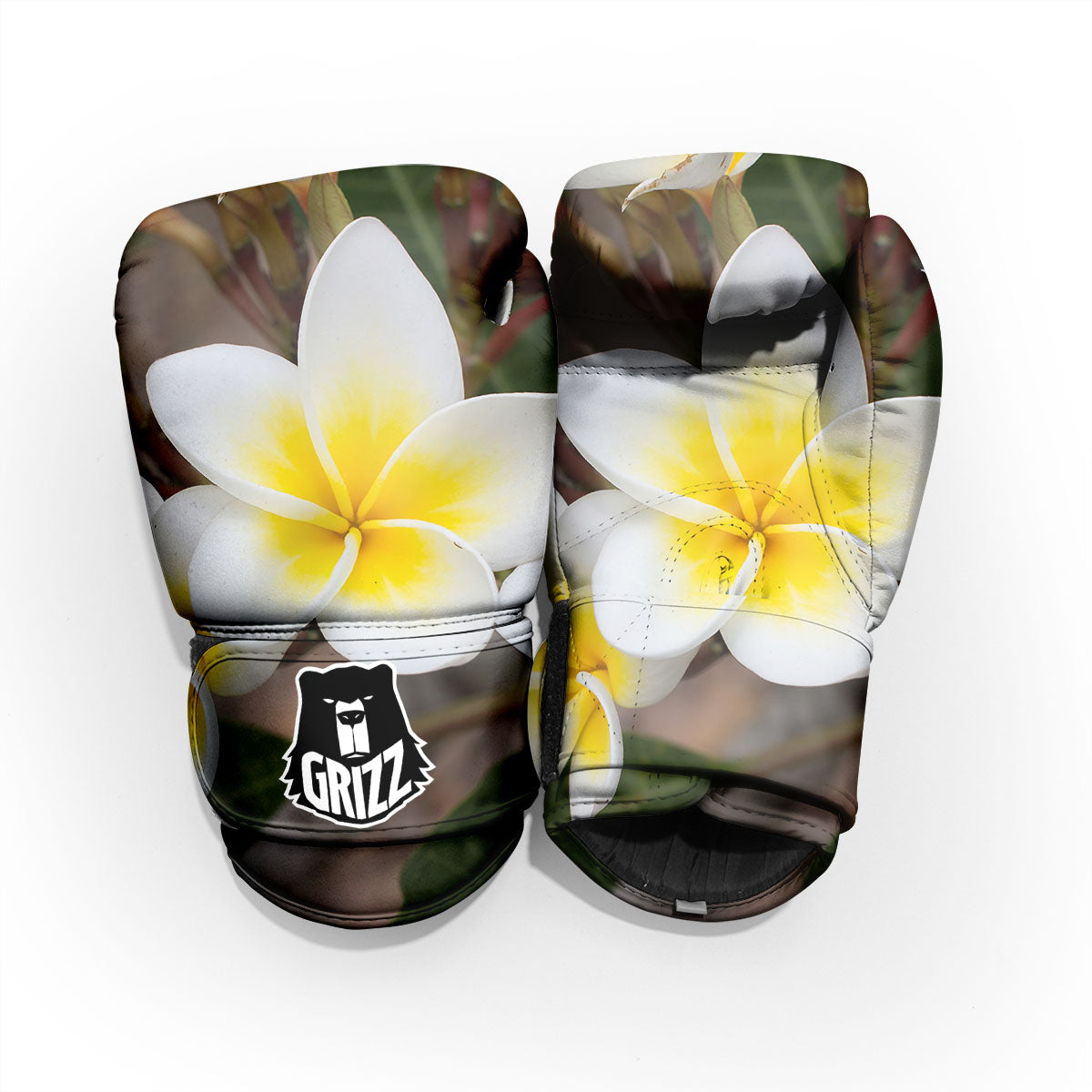Flower Frangipani Print Sparring Gloves-grizzshop