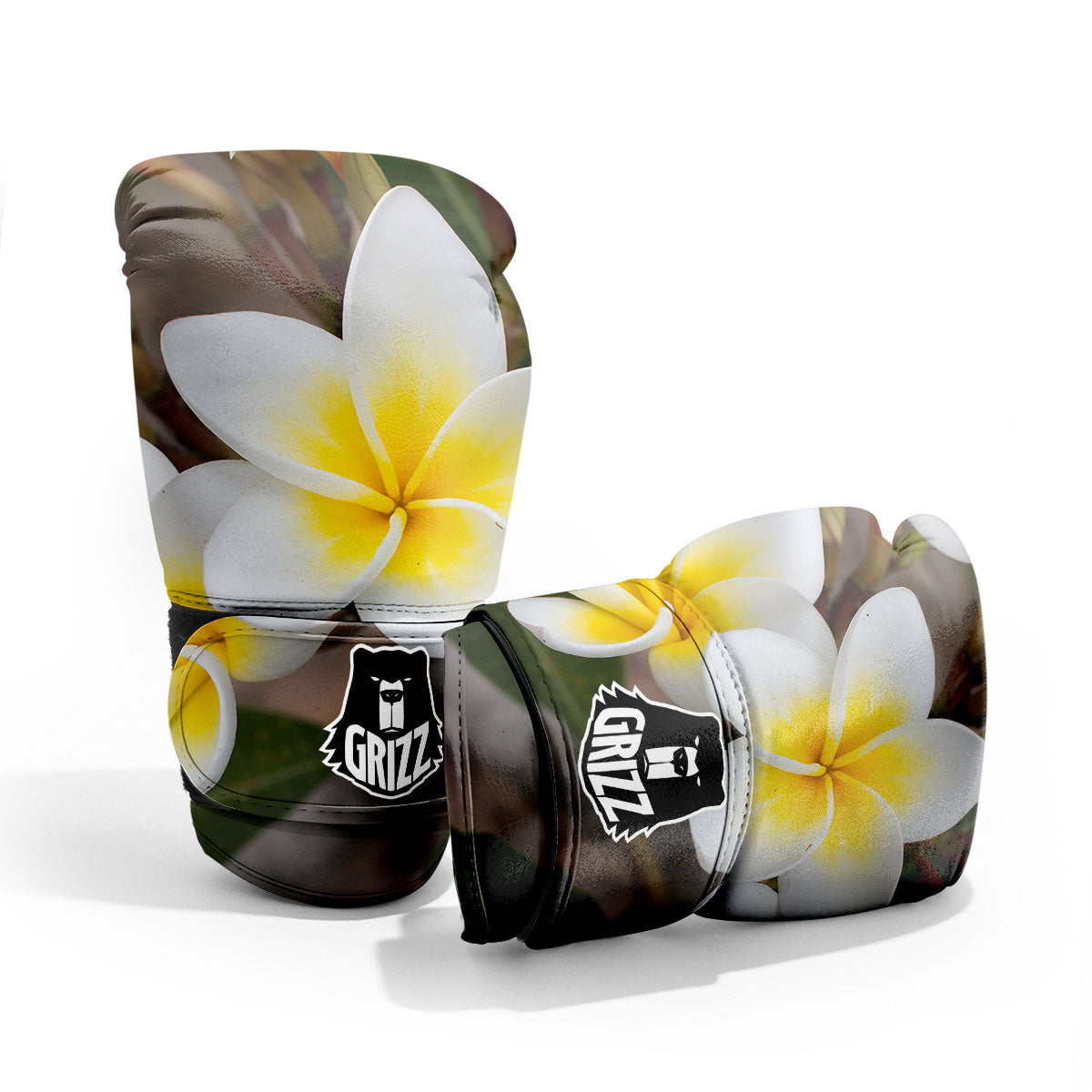 Flower Frangipani Print Sparring Gloves-grizzshop