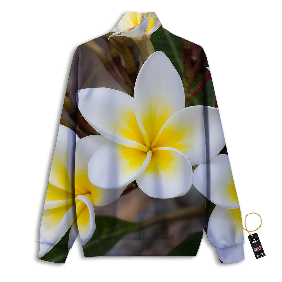 Flower Frangipani Print Track Jacket-grizzshop