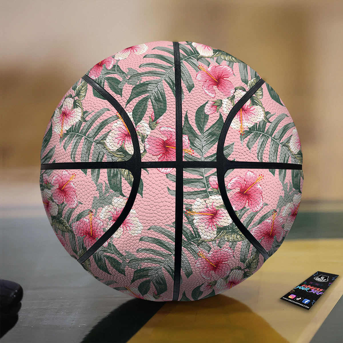 Flower Frangipani Tropical Print Pattern Basketball