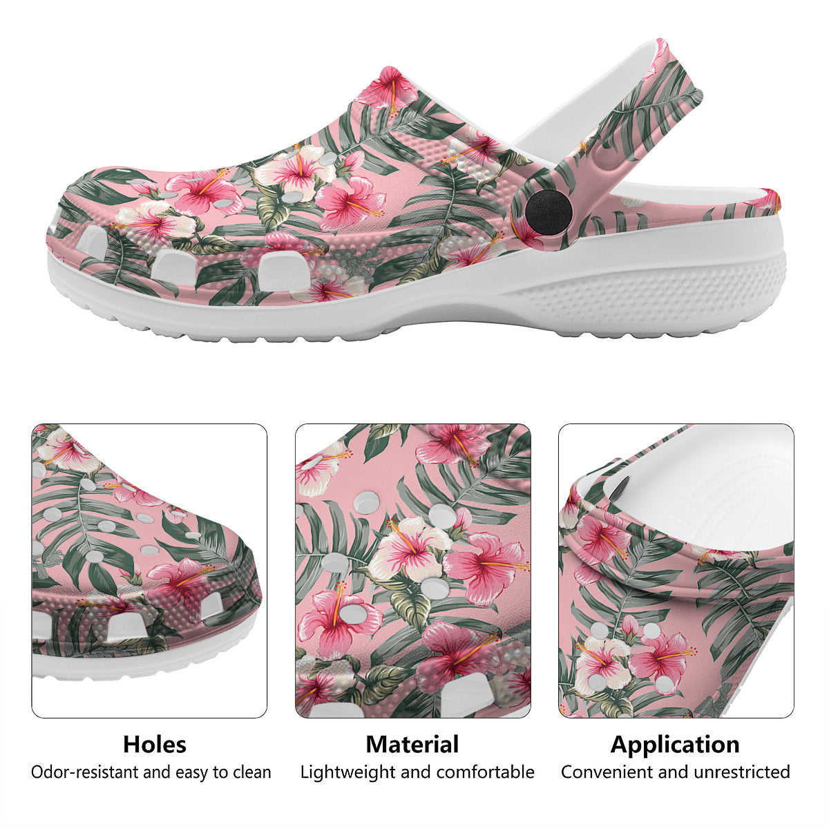 Flower Frangipani Tropical Print Pattern Clog-grizzshop