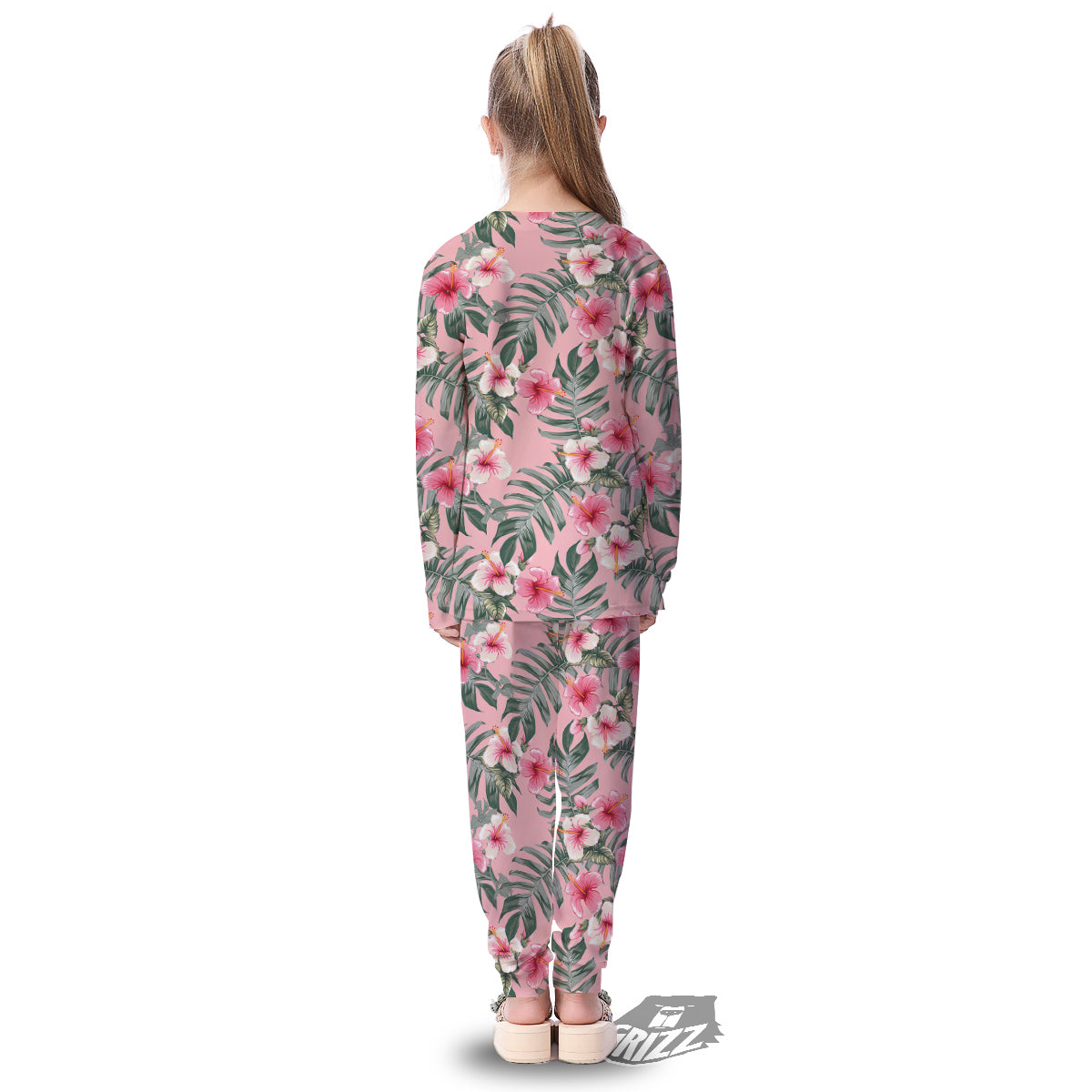Flower Frangipani Tropical Print Pattern Kid's Pajamas-grizzshop