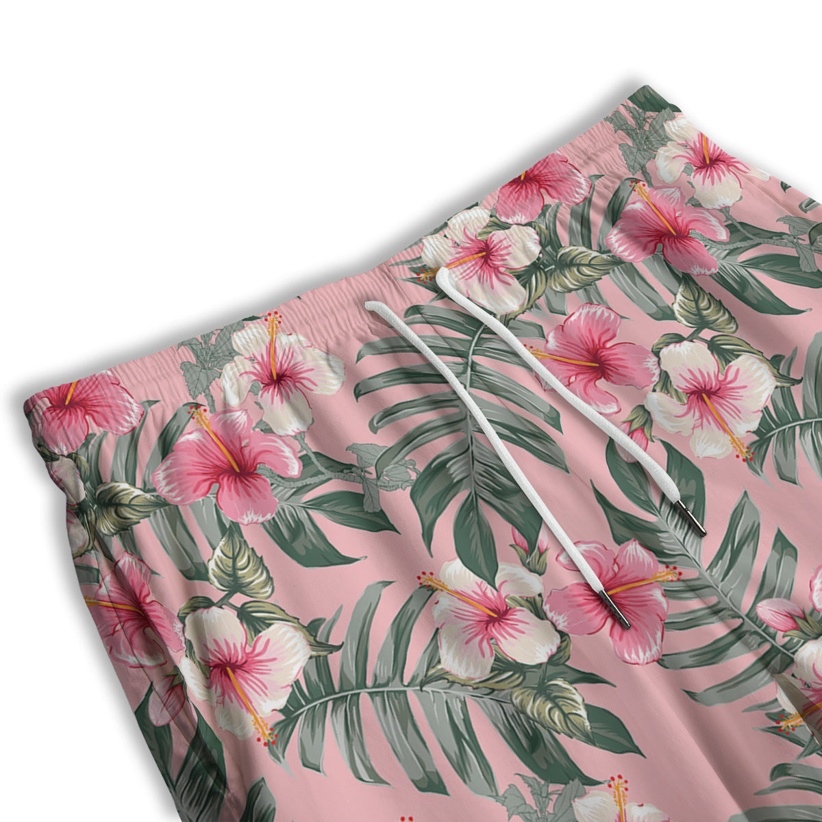 Flower Frangipani Tropical Print Pattern Men's Athletic Shorts-grizzshop